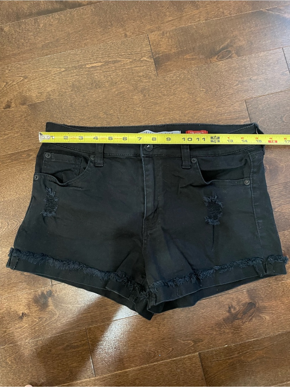 Celebrity Pink Black High Waist Roll-Hem Shorts - Picture 5 of 7